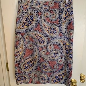 J Crew paisley pencil skirt